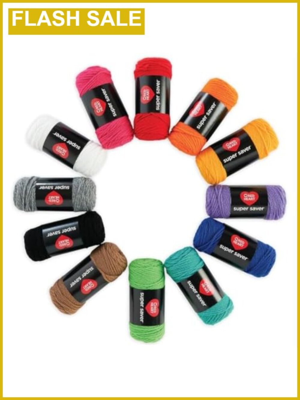 Red Heart Super Saver Yarn Craft Kit 12 Acrylic Skeins Worsted Weight